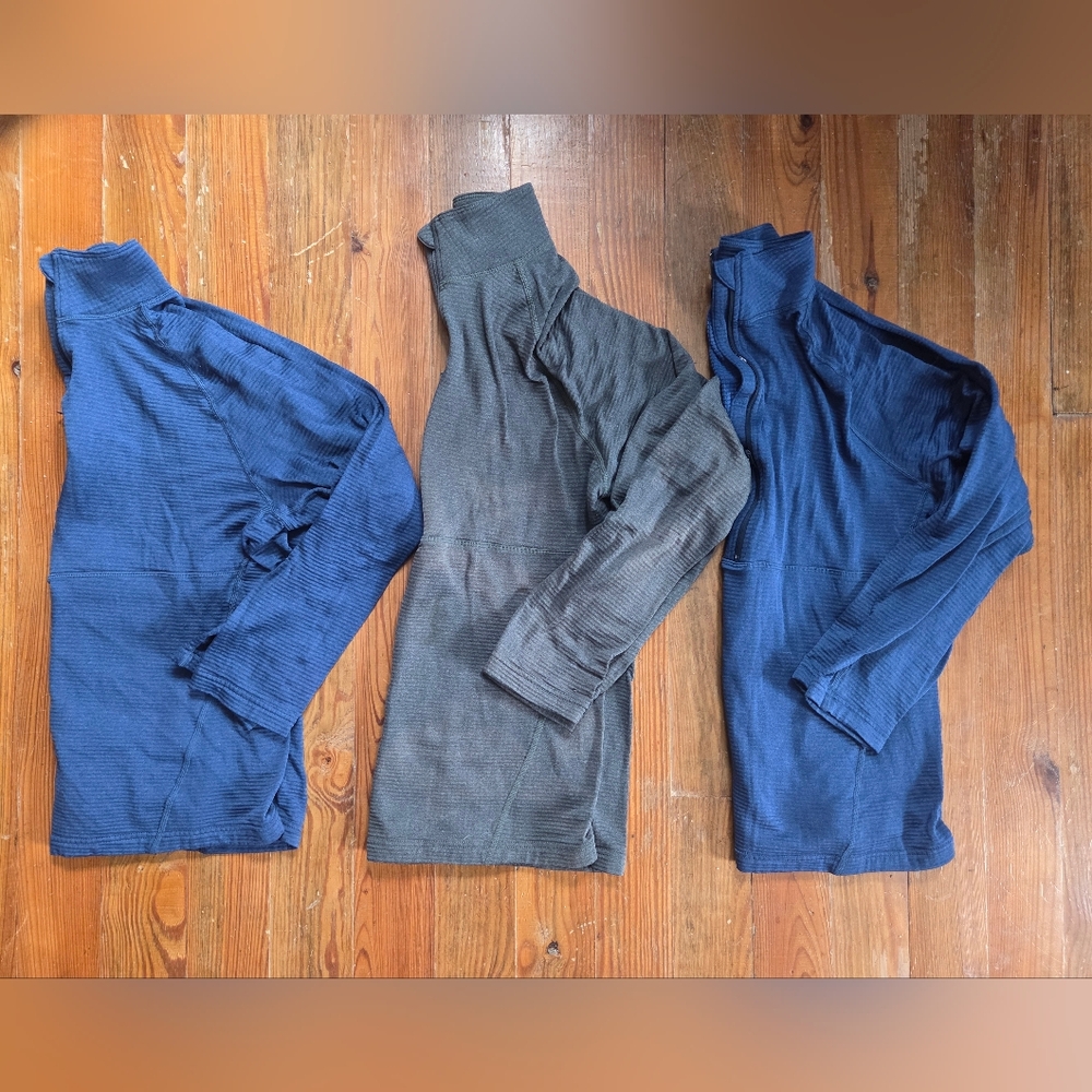 Bundle Of 3 Land's End Quarter-Zip Pullover  Shirts
